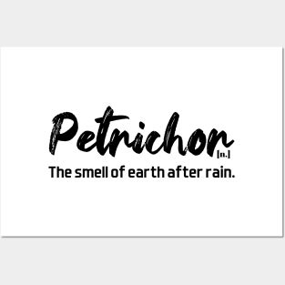 Petrichor definition - black text Posters and Art